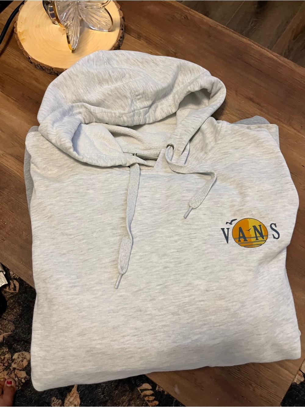 Vans Men’s Light Heather Gray Hoodie with Logo
